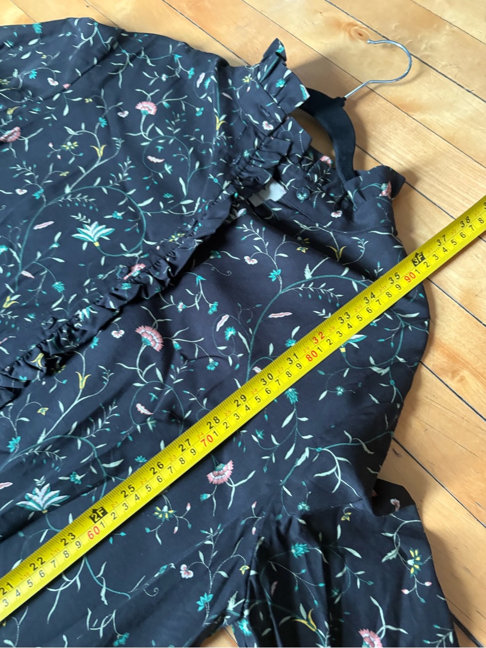 Tuckernuck Sz XL Campden Vine Tate Black Floral Cottage Linen Blend Short Dress - Picture 9 of 12